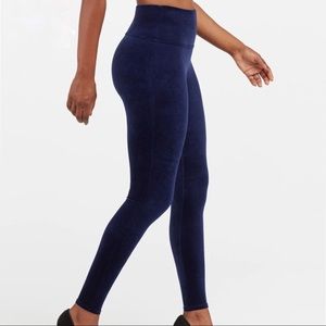 Spanx blue velvet leggings NEW!